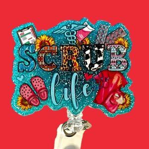 Glitter Scrub Life Badge Retractable Badge Reel for Medical Occupation